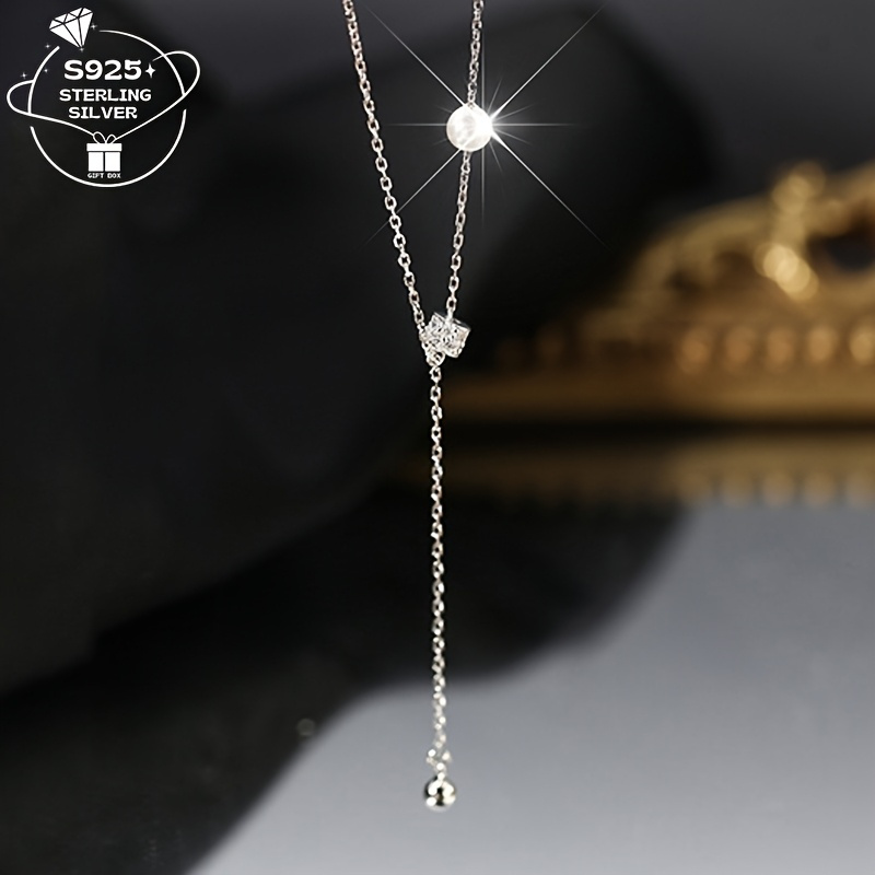 925 Silver CZ & Pearl Drop Earrings Set